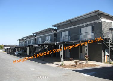 China Double Storey Flat Pack Accommodation Block With Modern Look Roof And External Wall And A Carport supplier