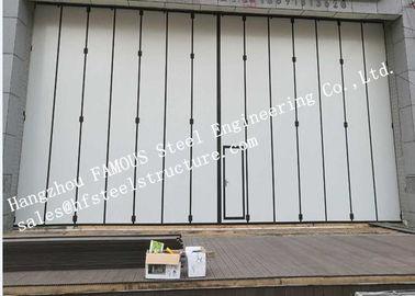 China Aluminum Alloy Frame Upper Track Industrial Accordion Doors For Aircraft Hangar supplier