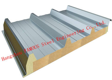 China Recycled Usage Fire Resistant Rock Wool Sandwich Panels Easy Installation Roof Systems supplier