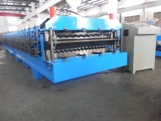 Steel Tile Corrugated Roll Forming Machine By Chain / Gear 6