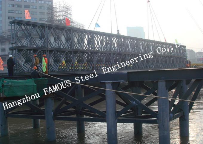 Q345B Pre Engineered Modular Steel Bailey Bridge Heavy Capacity Long Fatigue Lifespan 0