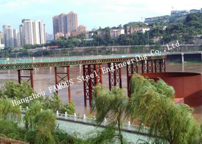 Temporary Steel Assembly Bridge Structure Customize Paint 0