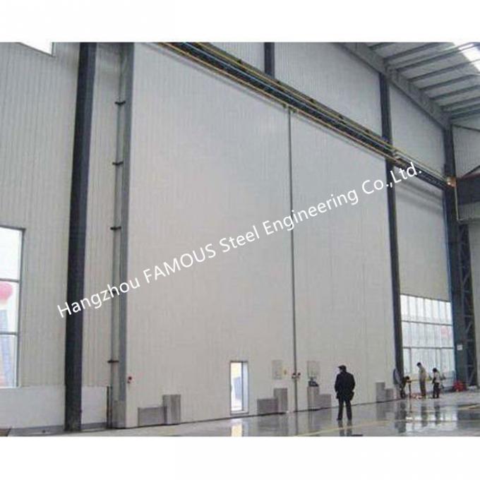Large Openings Vertical Sliding Industrial Garage Doors Motorised Heavy Sliding Doors With Steel Track 0