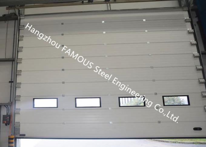 PU Foaming Automatic Handle Industrial Garage Doors EPS Sandwich Panel Sliding Door For Workshop 2