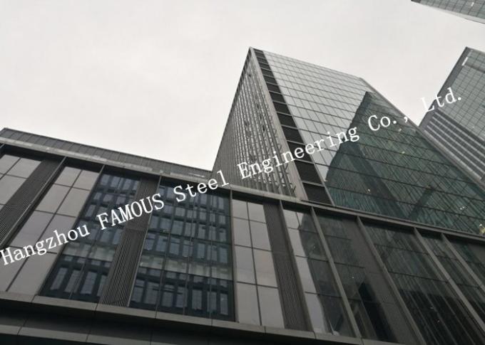 Aluminum Frame Heat Insulation Glass Curtain Wall For Commercial Building Usage 0