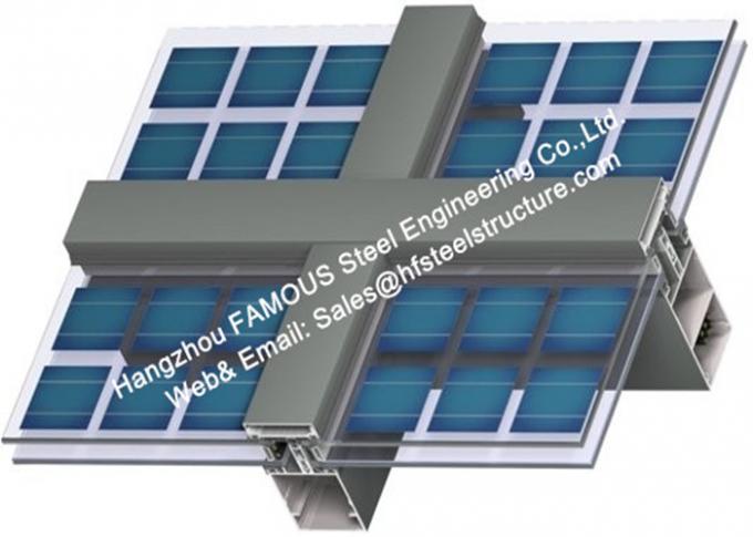 Photovoltaics Integrated Facades Solar Modules Glass Curtain Wall With Single Glass Component 0