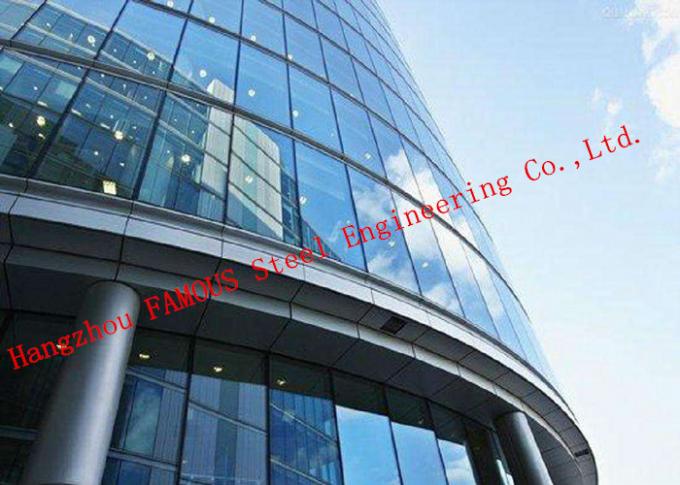Aluminium Frame 4+12a+4 Tempered Glass Wall System Panel Unitized Curtain Wall 0